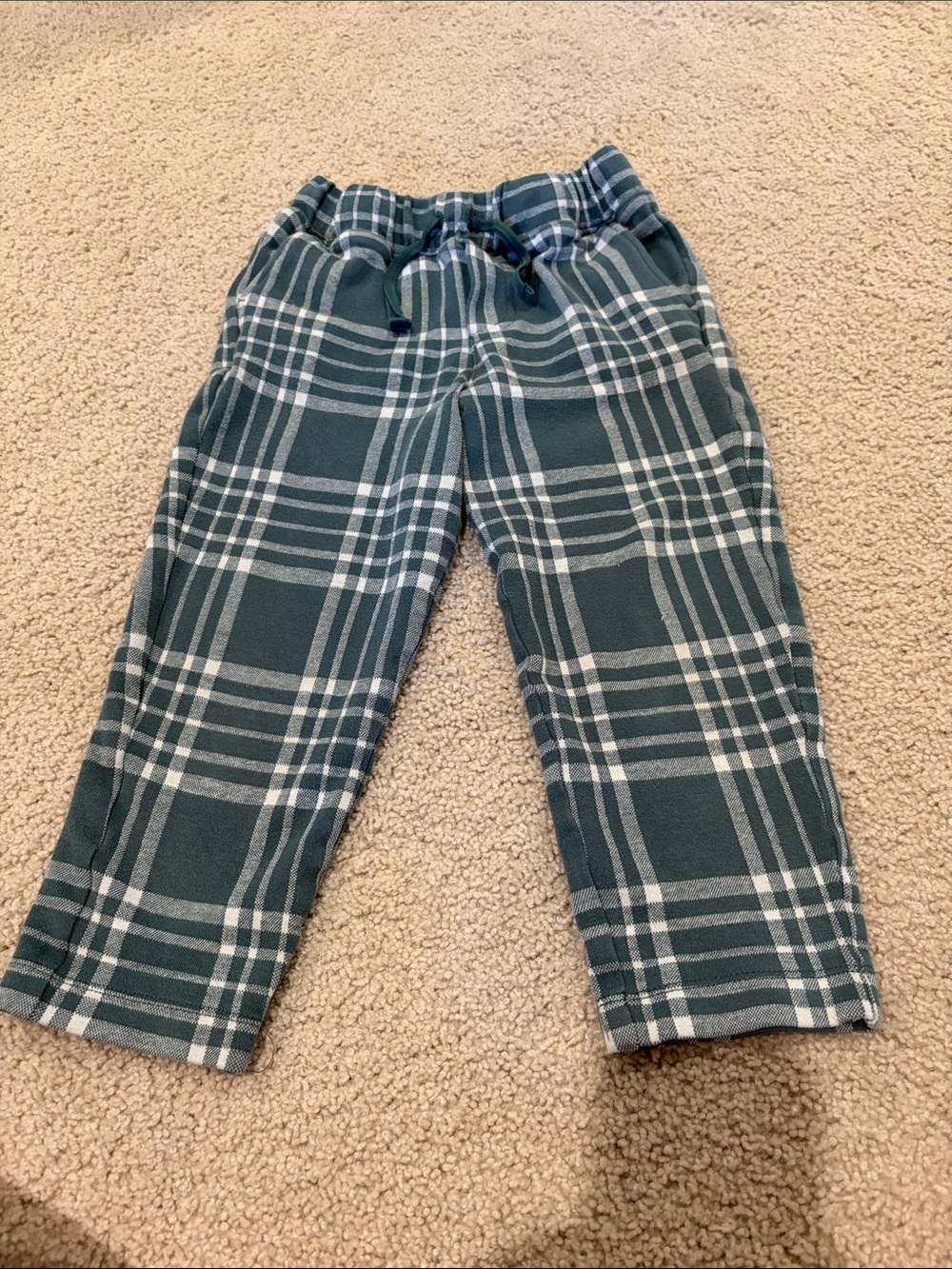 Hanna Andersson Green & White Plaid Jogger Pants
